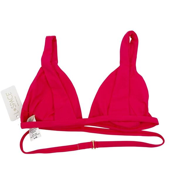 L*Space Avery Strappy Bikini Top in Hot Cherry Size Large NEW With Tags! - Picture 6 of 6